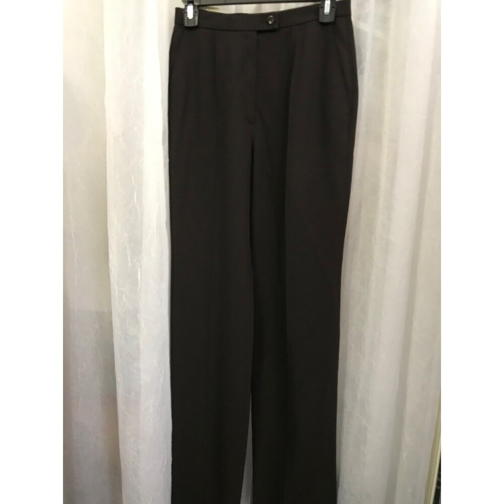 Escada Women's Pants Laurel Chocolate Brown 100% Wool Size Eu 34 US 6 NWT